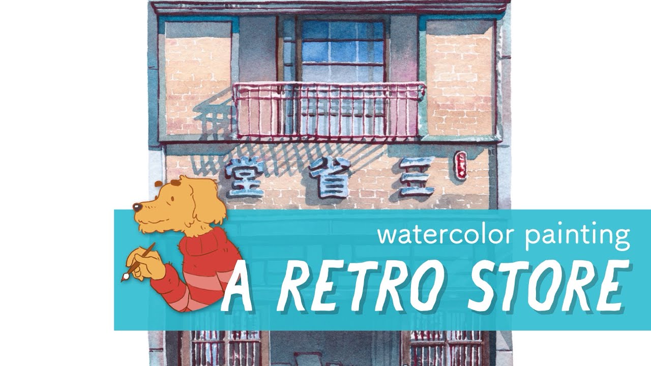 1280x720 Painting A Retro Store With Watercolors