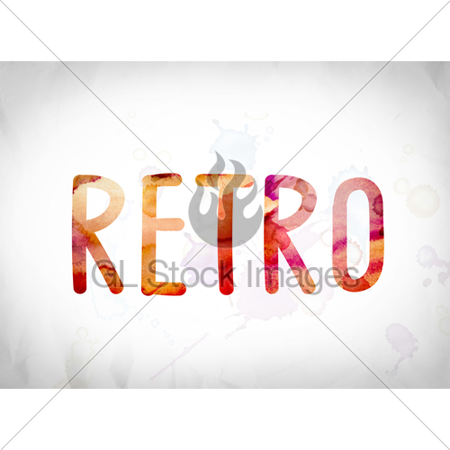 500x500 Retro Concept Watercolor Word Art Gl Stock Images