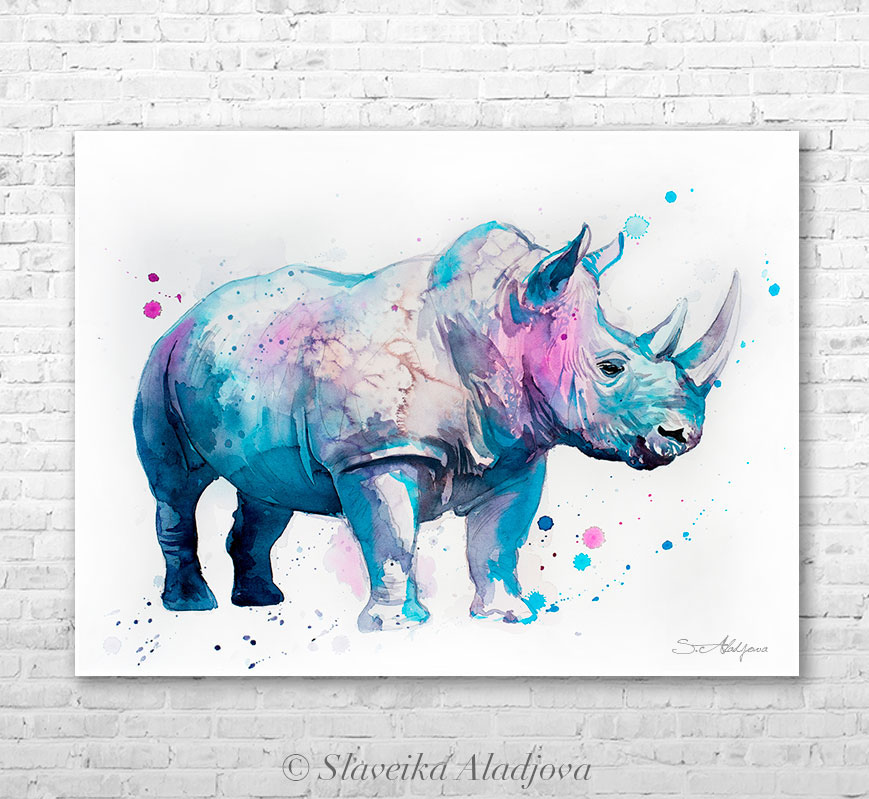 869x799 Rhino Watercolor Painting By Slaveika Aladjova On Behance