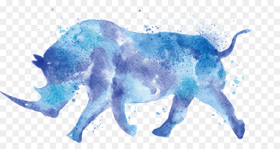 900x480 Rhinoceros Watercolor Painting Drawing