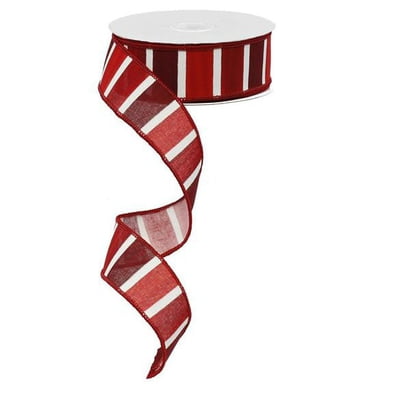 400x400 1.5 Watercolor Wide Stripe Multi Red White Ribbon
