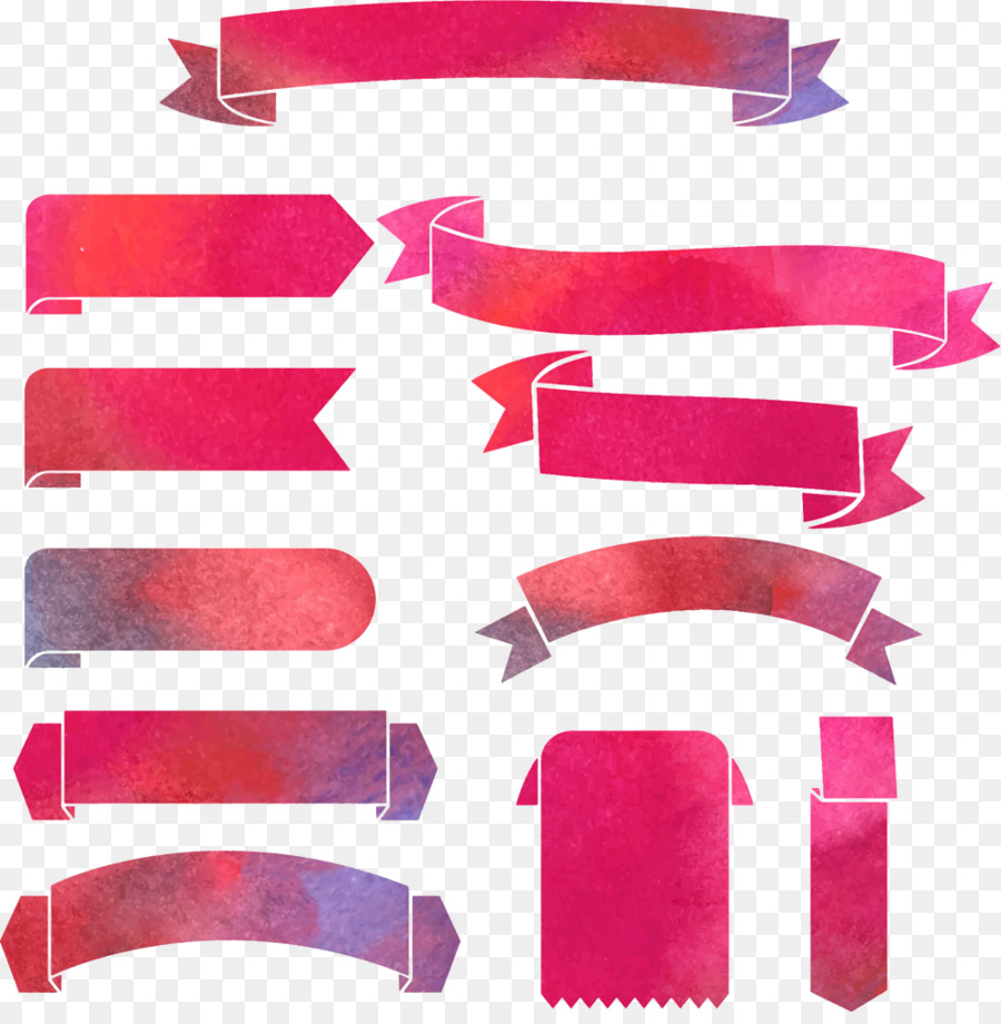 900x920 Download Paper Red Ribbon Creative Watercolor Ribbon Design