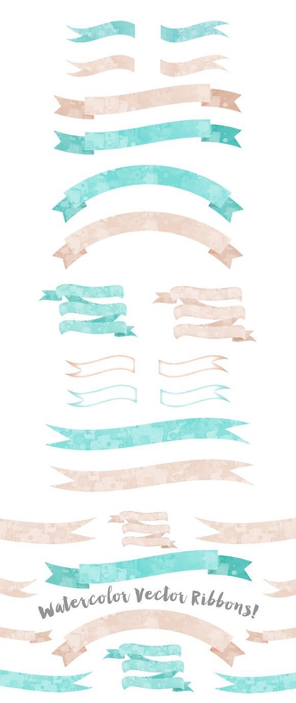580x1376 Ribbon Watercolor Vector Graphics Watercolor Graphic Design