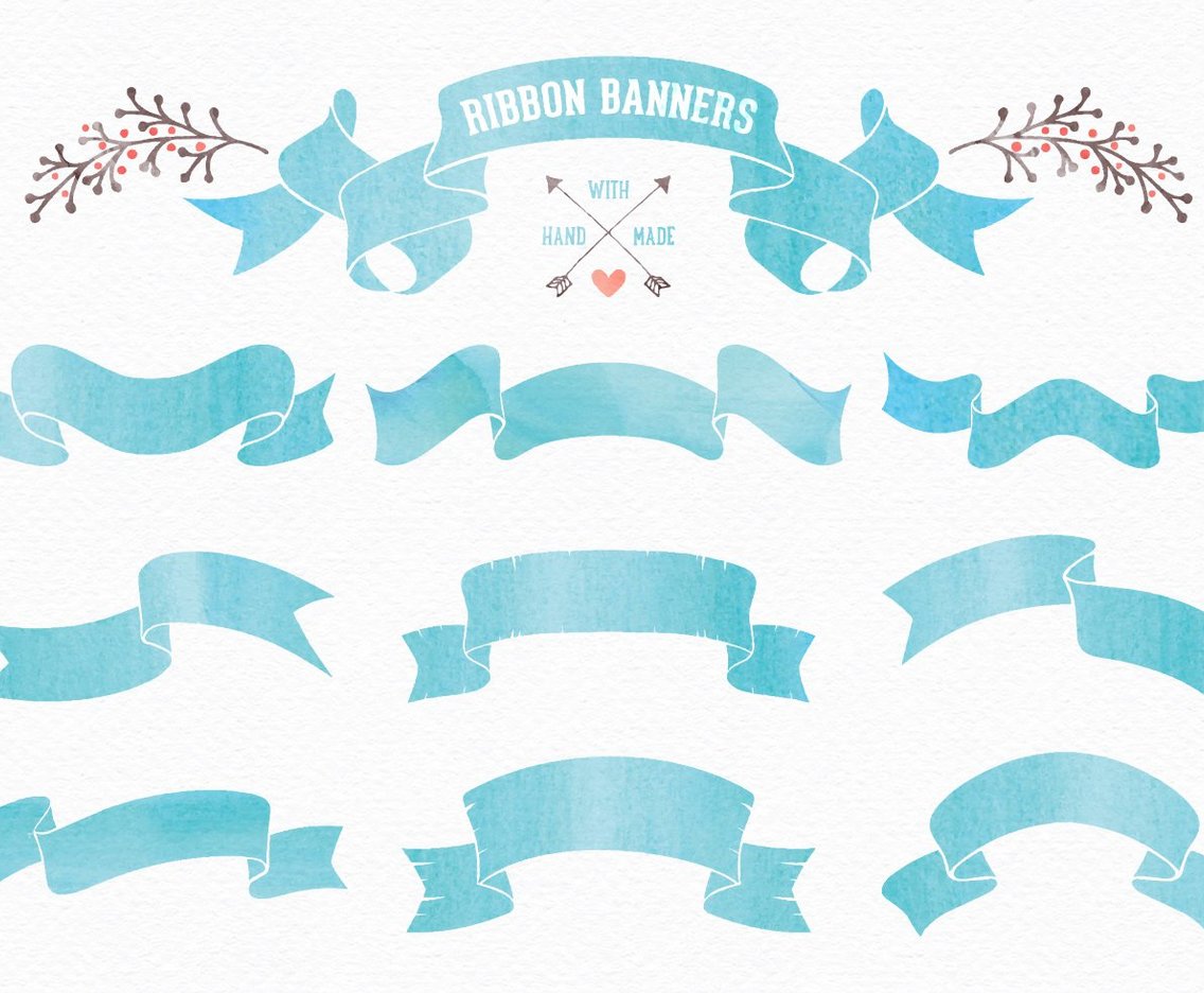1136x936 Watercolor Ribbon Banners Vector Art Amp Graphics