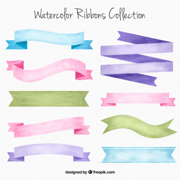 626x626 Collection Of Watercolor Ribbons Vector Free Download