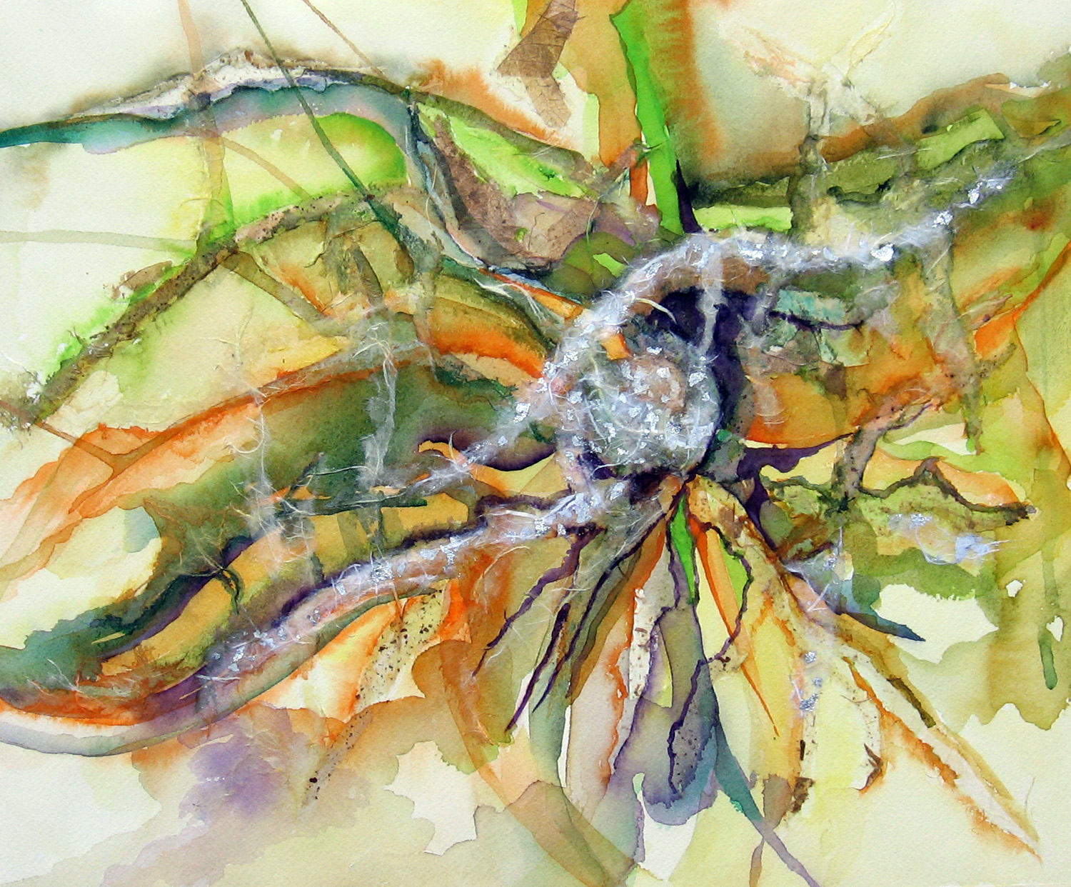 1500x1242 Rice Paper And Watercolor Abstract Leslie White