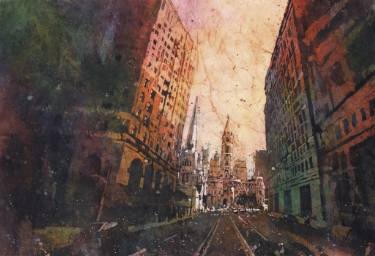 375x256 Watercolor Batik Painting On Japanese Rice Paper Of Phildelphia