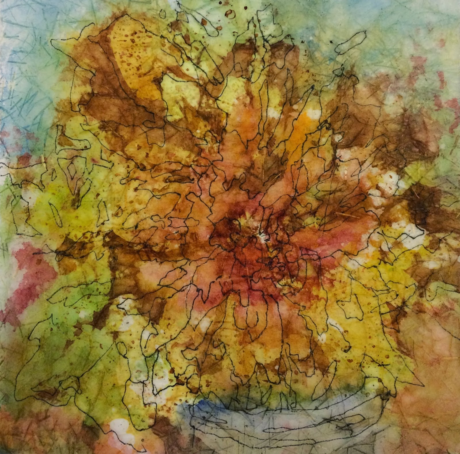 1600x1579 All Things Quilty And Artsy Stitching Rice Paper Batik Watercolors!