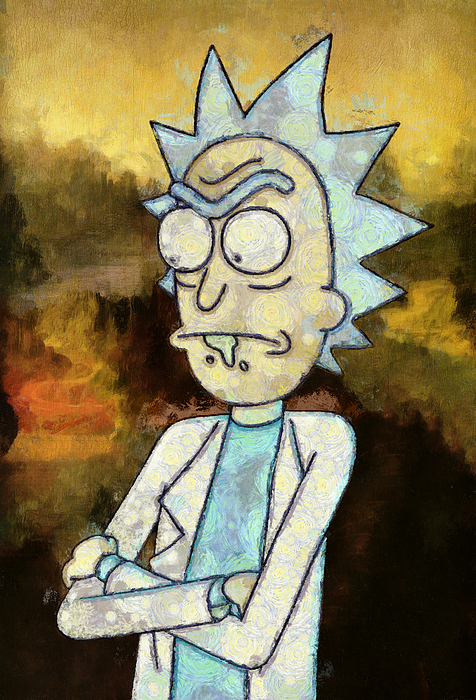 476x700 Portrait Of Rick Throw Pillow For Sale By Rick And Morty