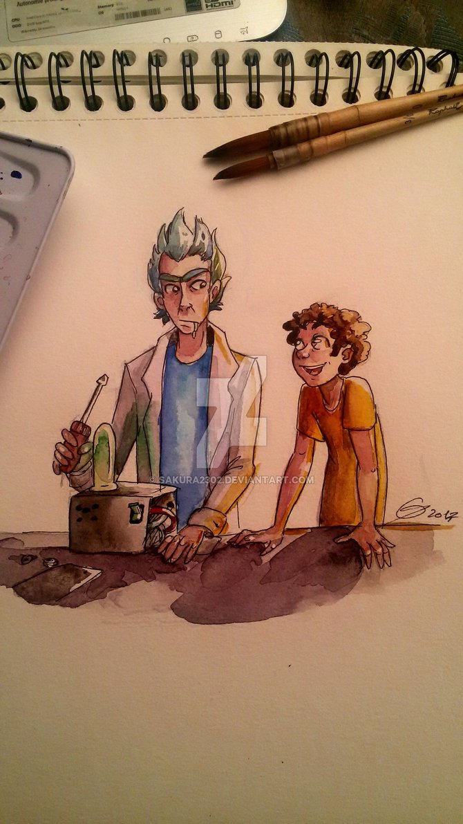 670x1191 Watercolor Rick And Morty 02