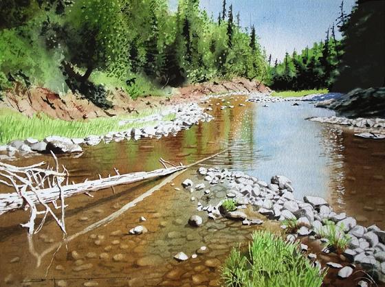 560x418 Watercolor Paintings Of River