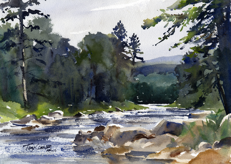 970x690 West River Near South Londonderry, Vermont Watercolor