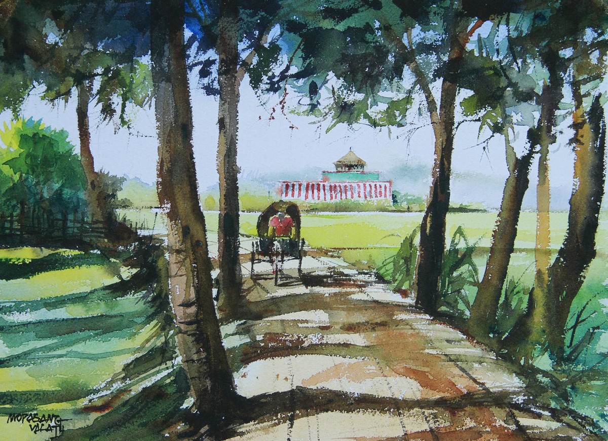 1200x871 Country Road By Artist Mopasang Valath Impressionism, Painting