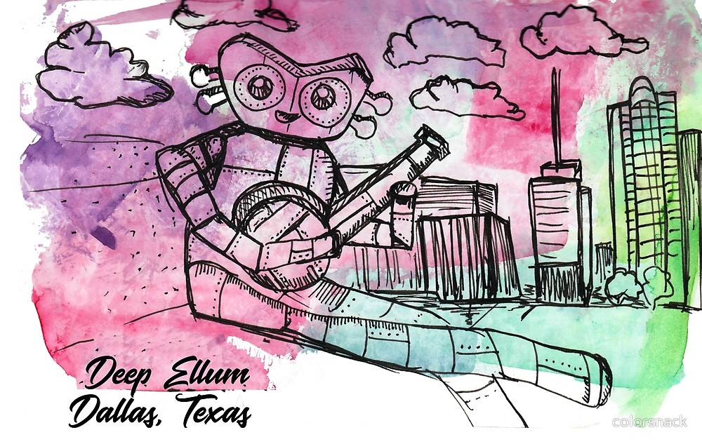 1000x633 Watercolor Robot By Colorsnack Redbubble