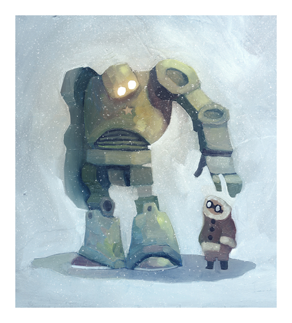 600x664 The Robot In The Snow By Duffzilla