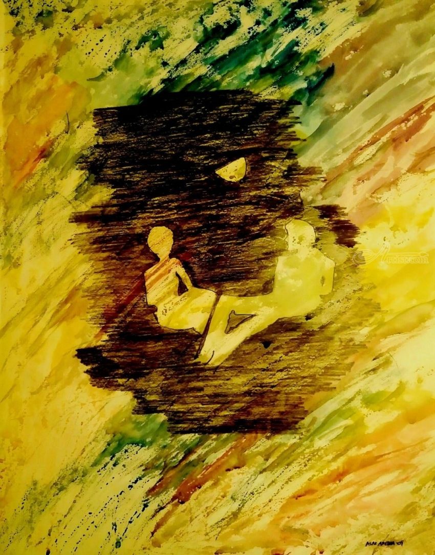 850x1085 Romance Under The Moon Paintings By Asm Ambia