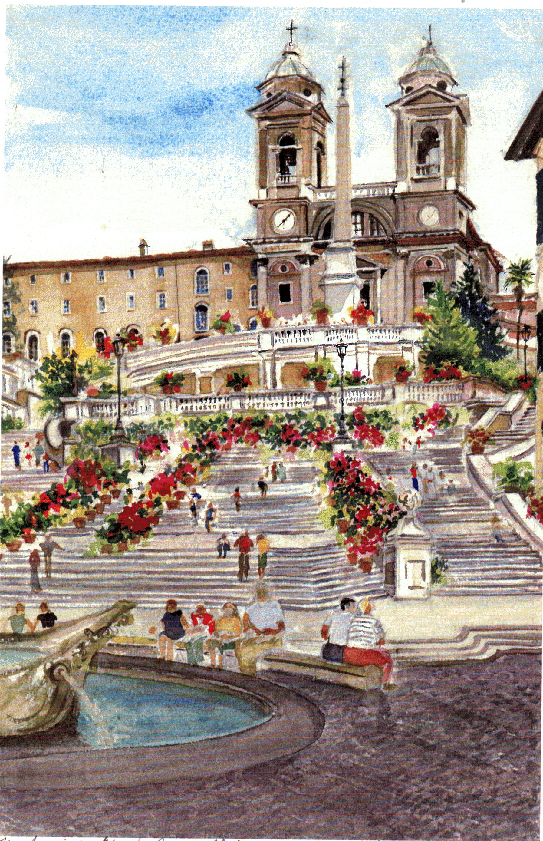1794x2778 Spanish Steps Rome Watercolors By