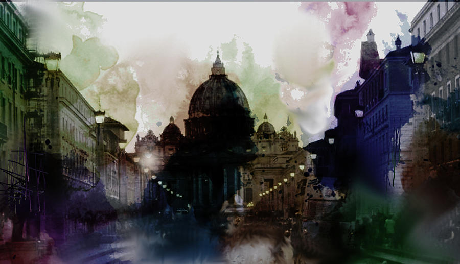 900x517 St Peters Rome Watercolor Painting By Enki Art