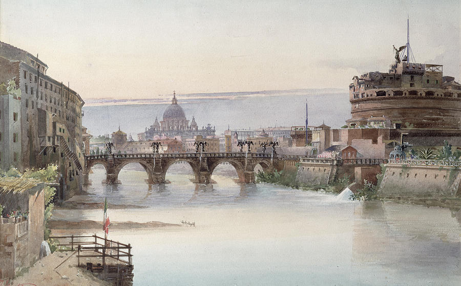 900x559 View Of Rome Painting By I Martin