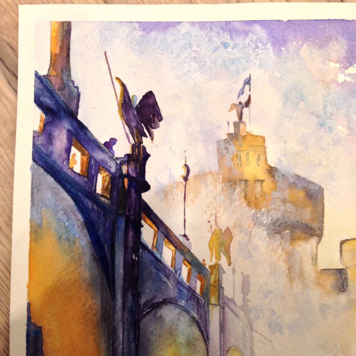 1500x1500 Watercolour Painting Castle Saint Angel, Rome 32x24cm Shop