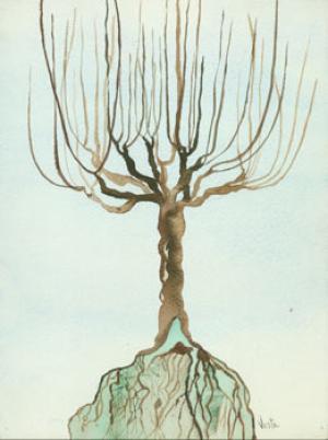 300x402 Untitled Watercolor. (Tree Amp Roots). By Kirby, Vesta. Greece