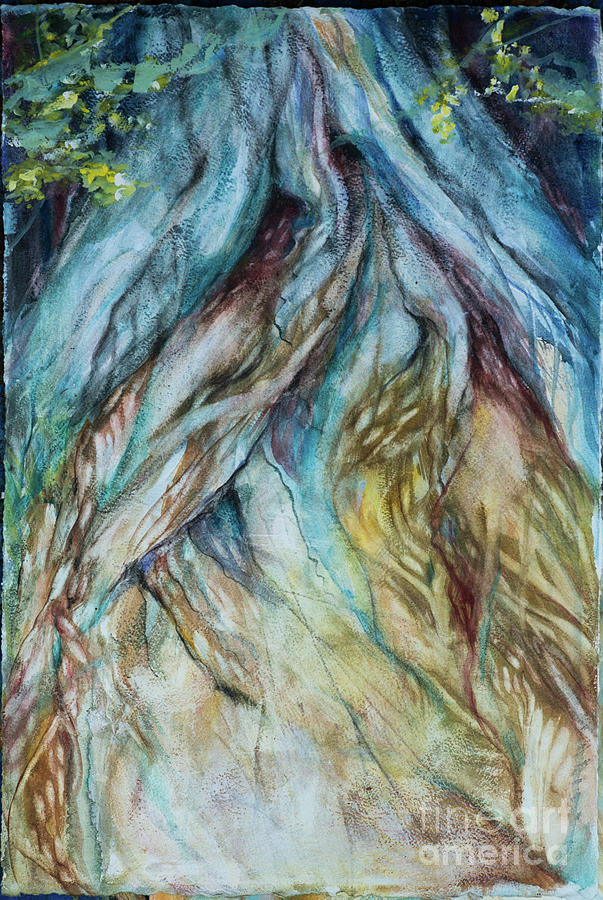 603x900 Banyon Tree Roots Watercolor Painting By Linda Olsen