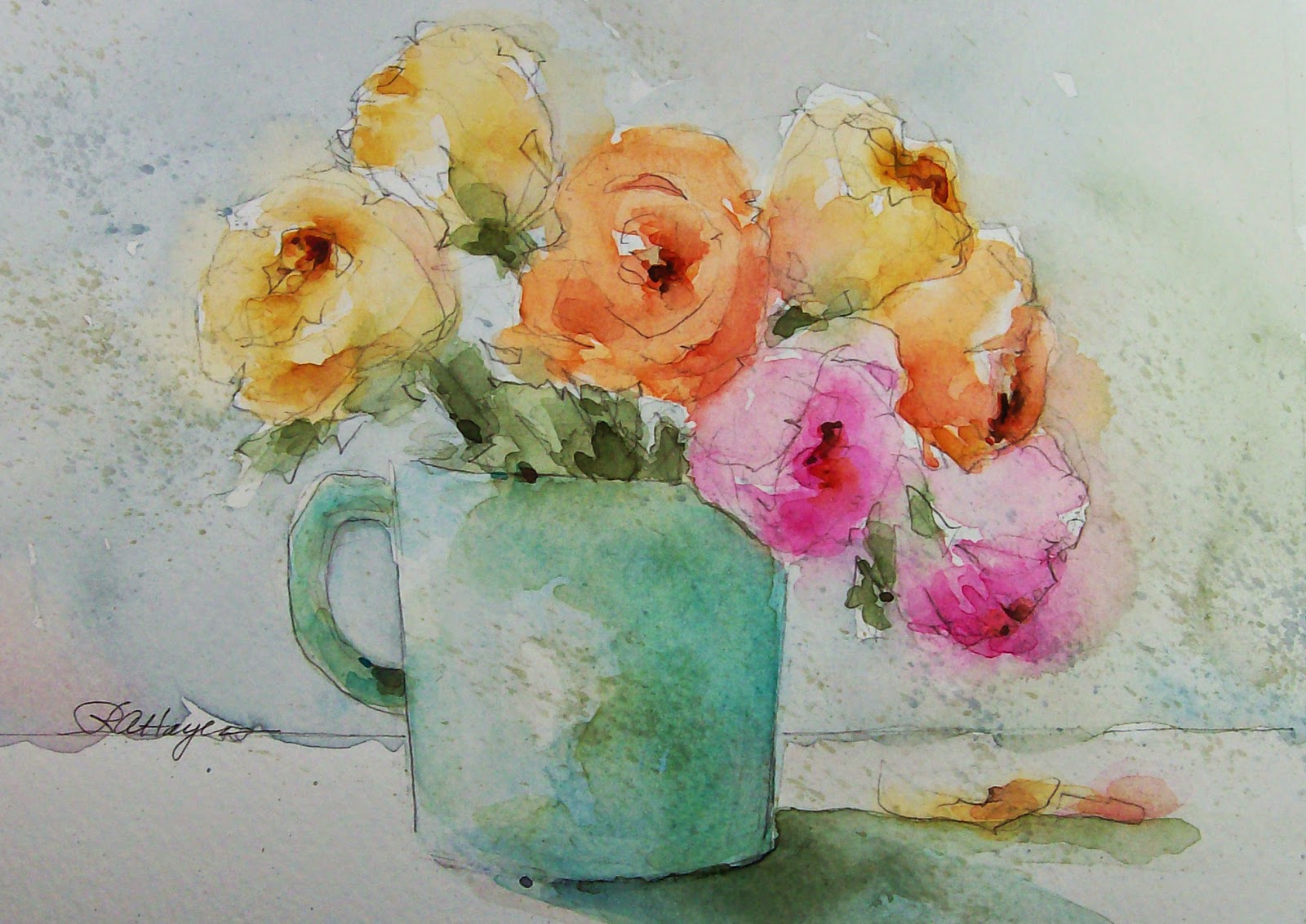 1600x1132 Watercolor Paintings By Roseann Hayes Pastel Roses Watercolor