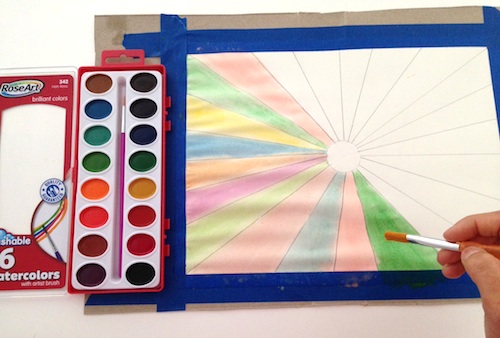 500x338 Watercolor Sunburst Rose Art