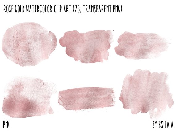 570x428 Rose Gold Watercolor Clip Art Transparent Png Rose Gold Clip Etsy