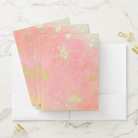 540x540 Rose Gold Watercolor Pocket Folder