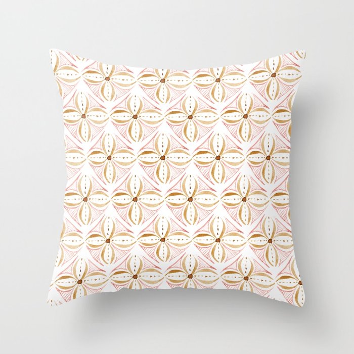 700x700 Rose Gold Watercolor Tile Throw Pillow By Byrewilde Society6