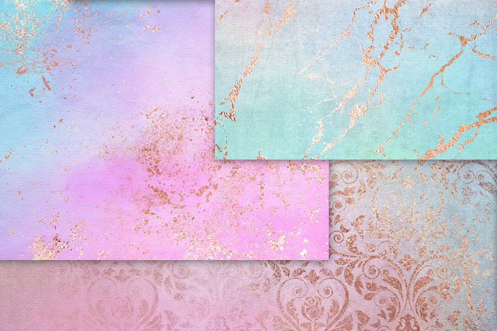 1008x672 Rose Gold And Watercolor Digital Paper