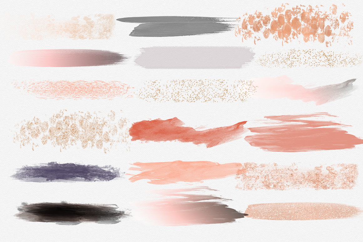 1160x772 Peach Rose Gold Watercolor Paint Strokes By Clipartbrat