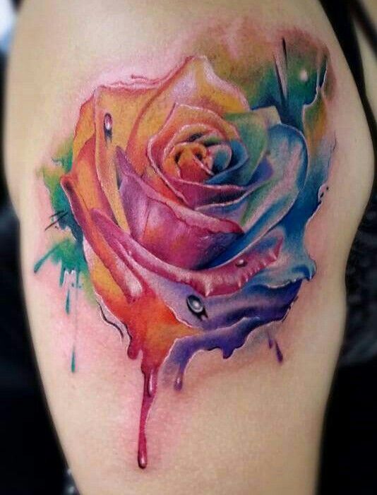 534x701 Water Color Rose Tattooed Amp Pierced Life Tattoo