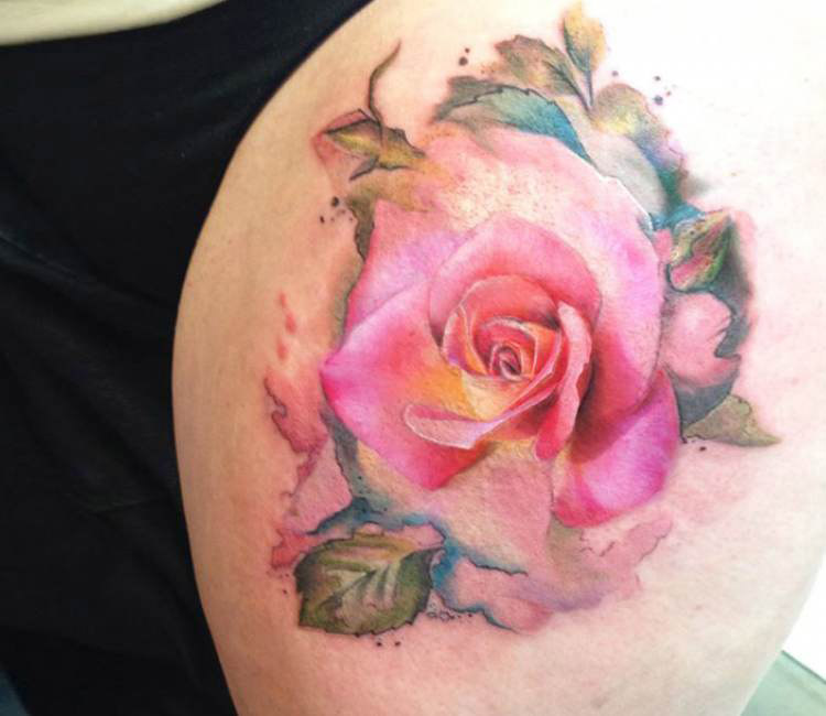 750x650 Watercolor Rose Tattoo By Dave Brace Post 15084