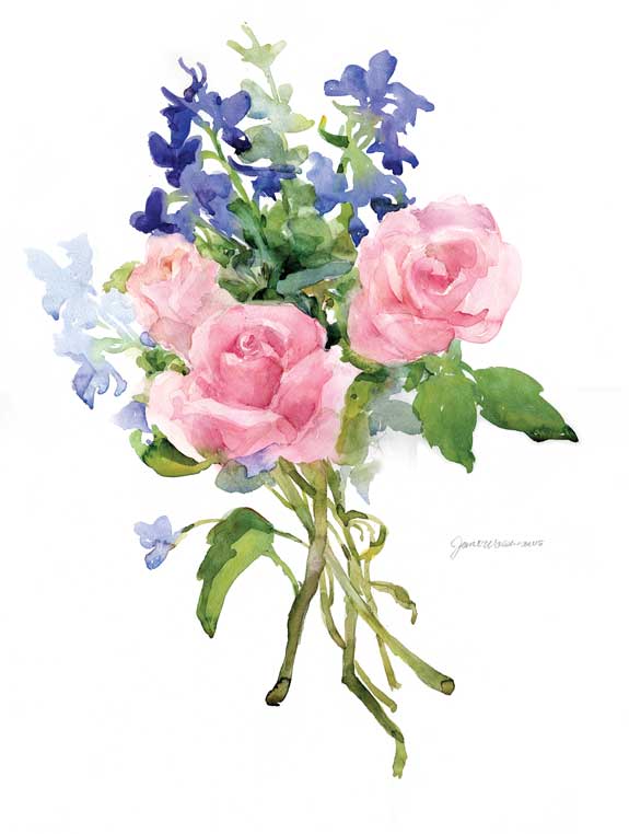 575x762 Painting Roses And Delphiniums