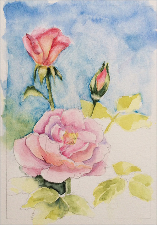 500x717 How To Paint Realistic Watercolor Roses