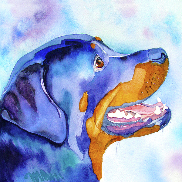 600x600 Rotty Rottweiler Blues Painting By Jo Lynch