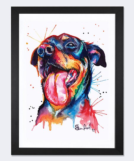 452x543 Shaunna Russell Rottweiler Watercolor Framed Print Zulily
