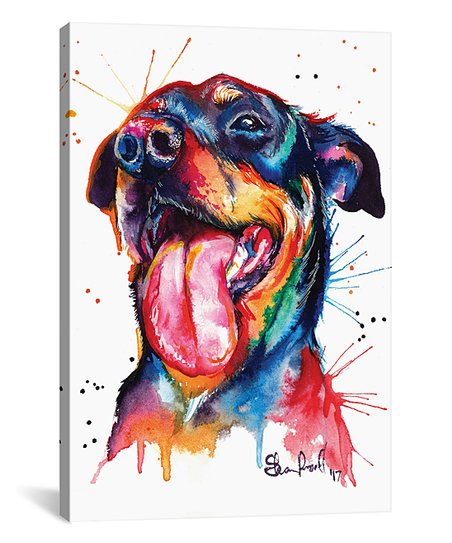 452x543 Shaunna Russell Rottweiler Watercolor Wrapped Canvas Zulily