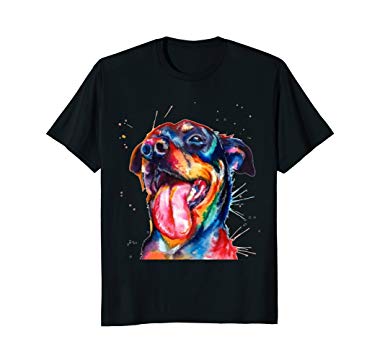 385x360 Rottweiler Watercolor Print T Shirt Clothing