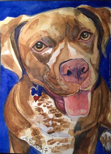 375x520 Peter, Rottweiler Dog Portrait On Watercolor Paper 120 Lb Cold