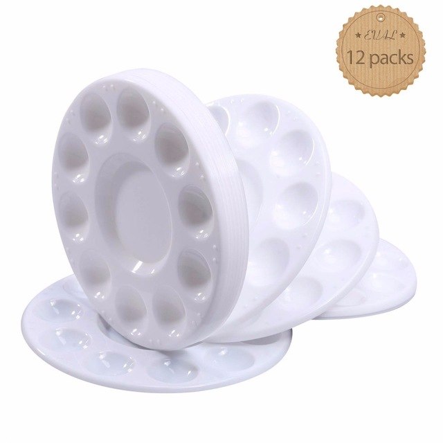 640x640 Eval 10 Wells Round Paint Tray Palette Art Paint Drawing Color