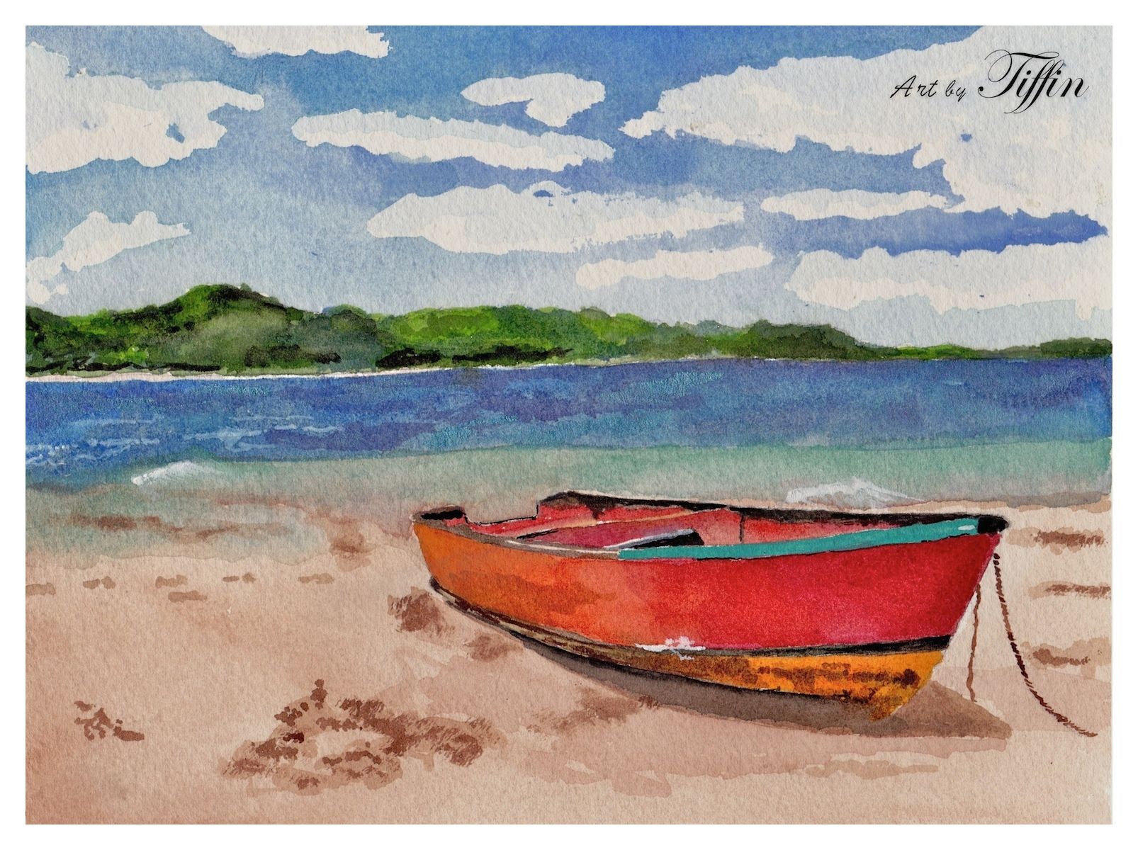 1606x1200 Watercolor Rowboat Paintings Of Still Life And Landscapes