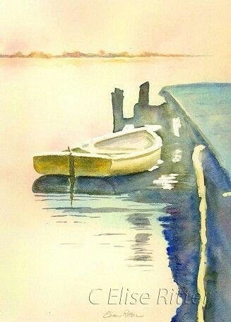 327x456 Cute Little Row Boat Watercolor Watercolor