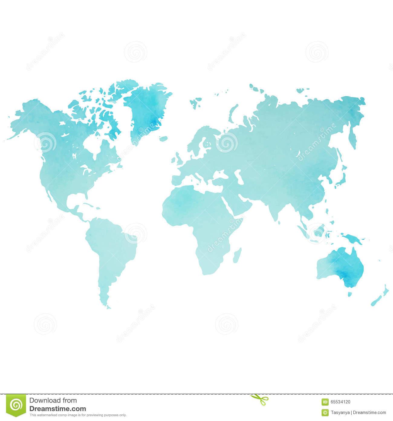 1300x1390 Vector World Map Watercolor Royalty Free Stock Images Inside