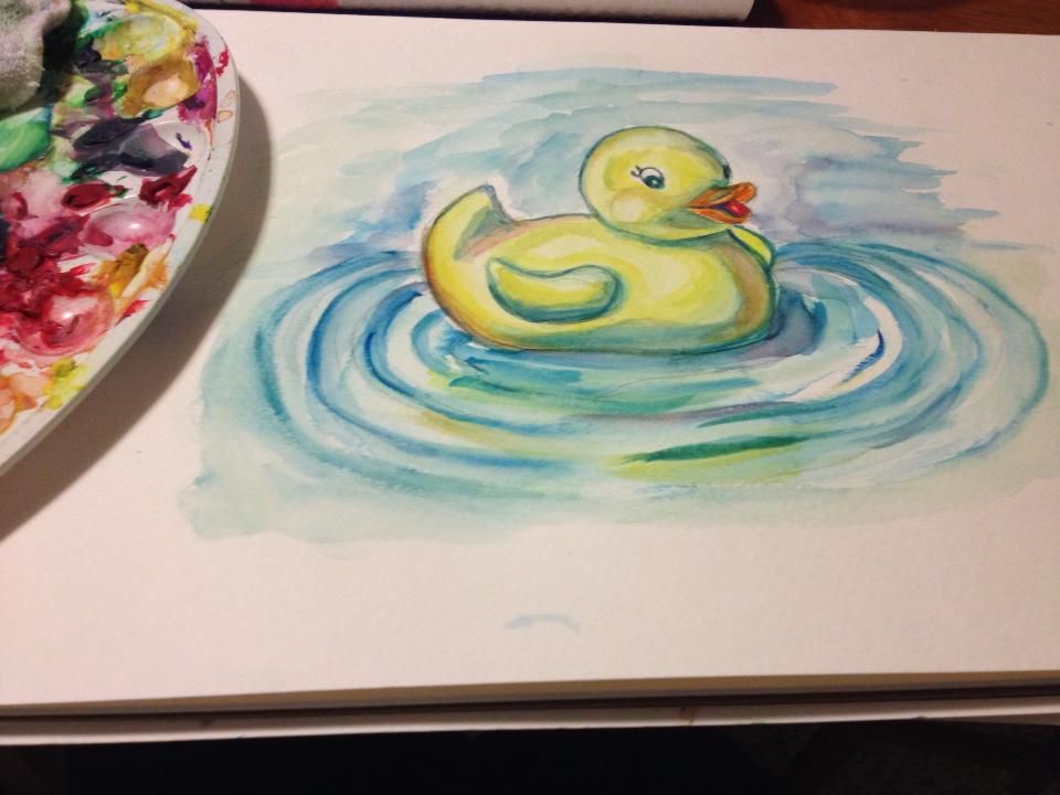 960x720 Rubber Duck Watercolor 2013 Bathroom Ideas Rubber