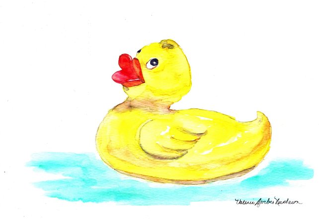 642x441 Rubber Ducky Watercolor Print Bathroom Art Kids Wall Decor Etsy