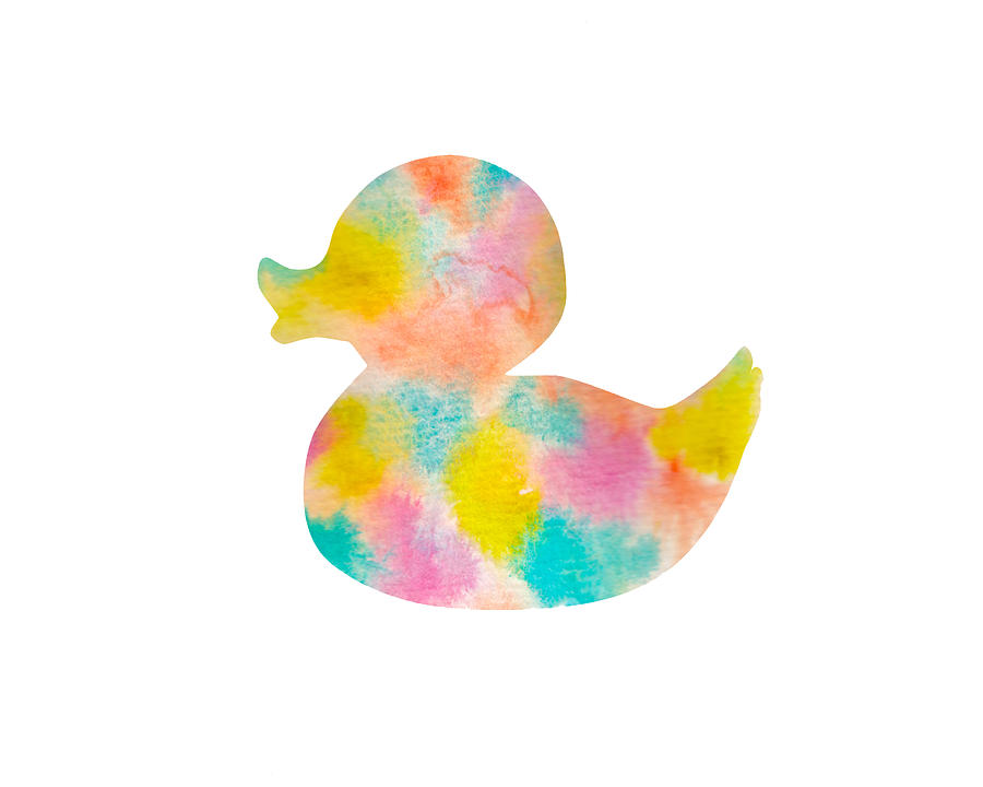 900x720 Watercolor Baby Duck Digital Art By Nursery Art