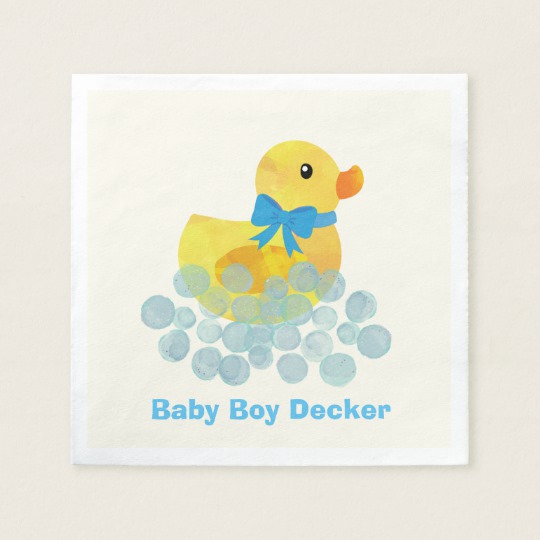 540x540 Watercolor Duck Baby Shower Paper Napkin